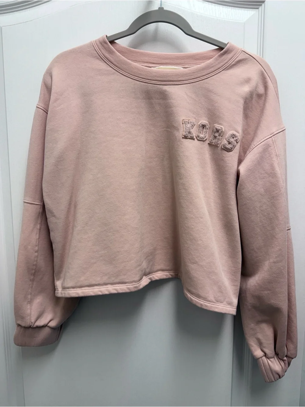 Michael Kors Women's Cropped Crewneck Sweatshirt - Dusty Pink